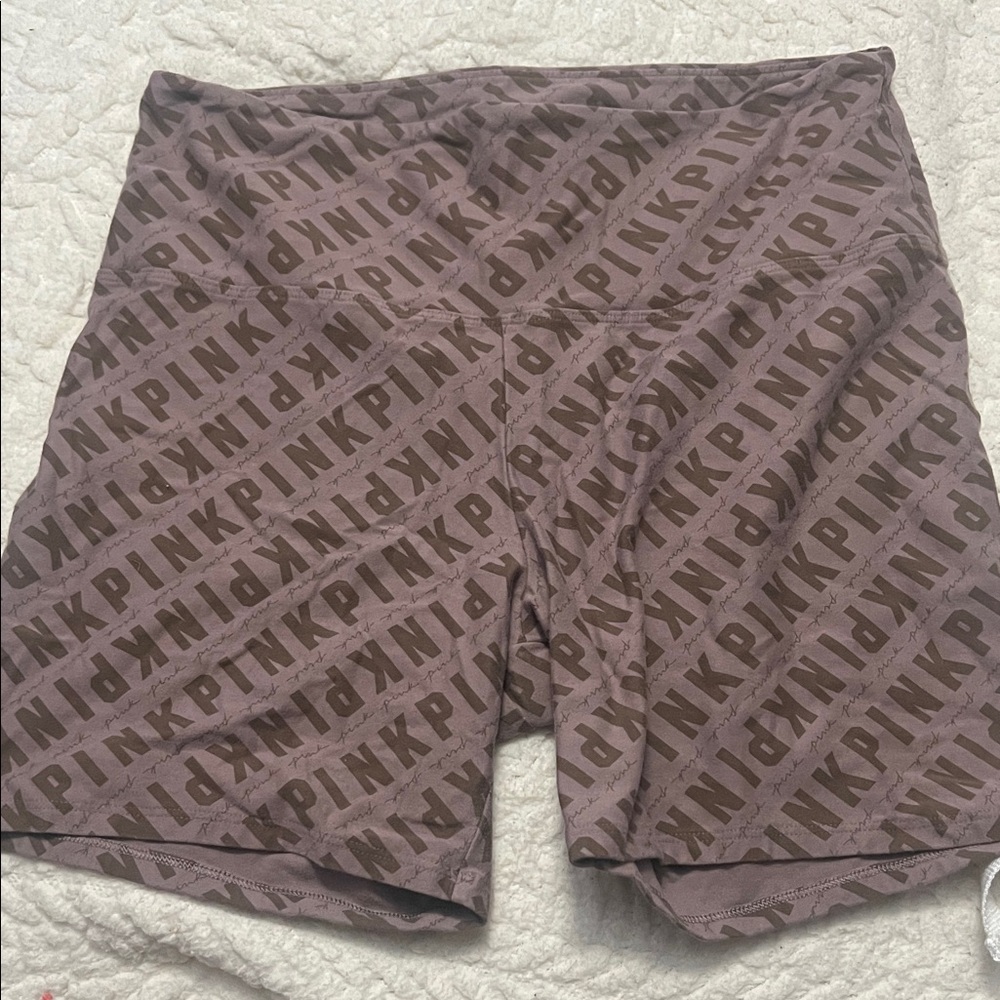PINK Victoria's Secret Brown Logo Shorts